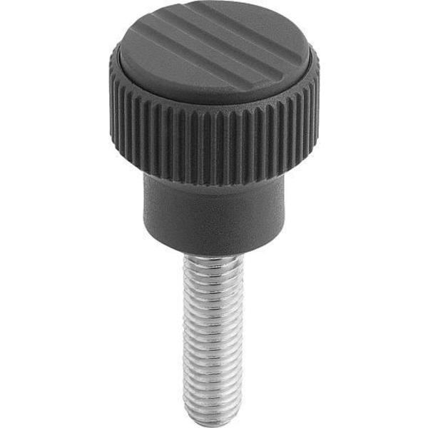 Kipp Knurled Knobs, external thread, metric K0247.0105X12